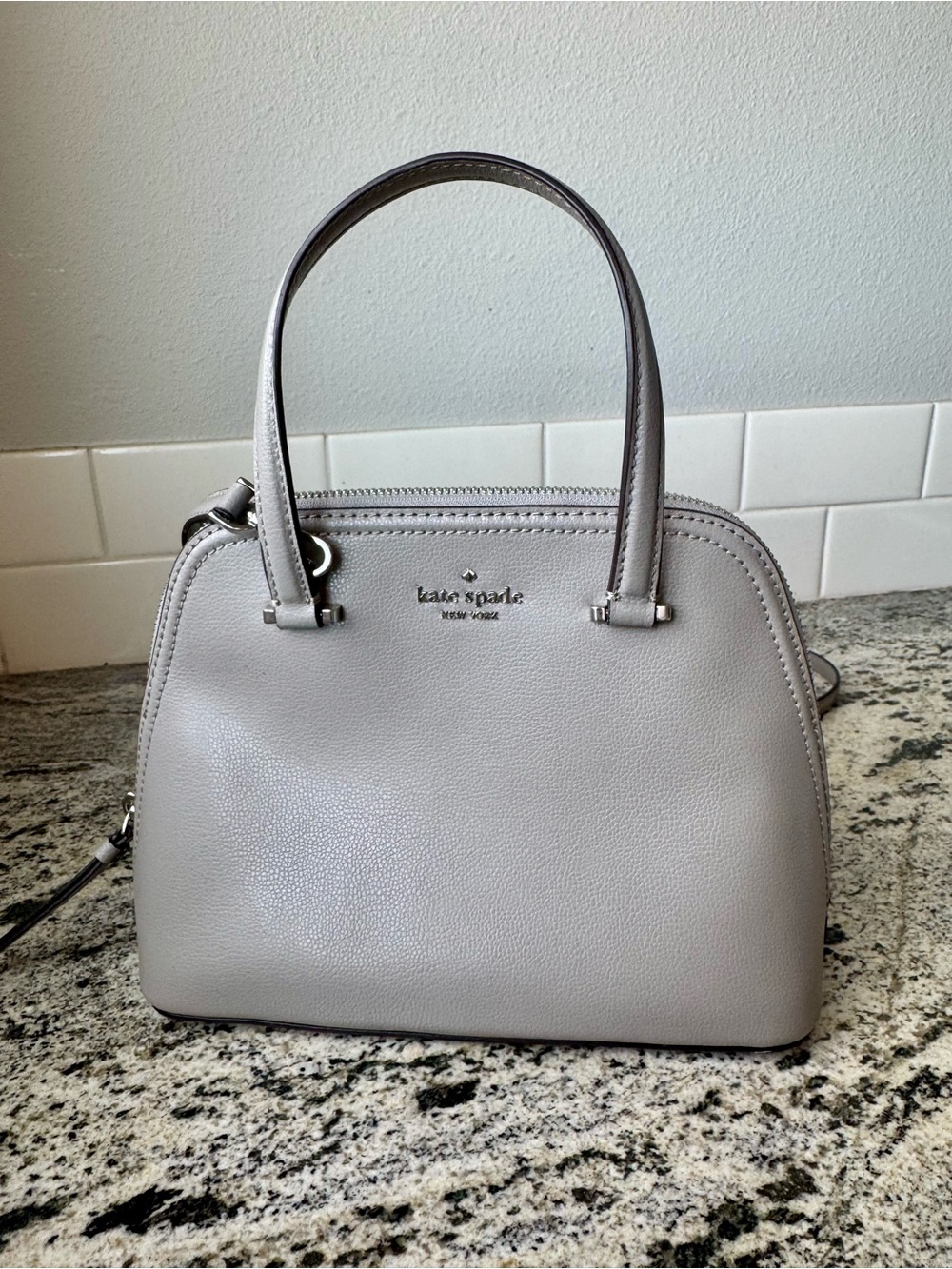 kate spade Patterson drive small dome satchel crossbody in dusk cityscape gray